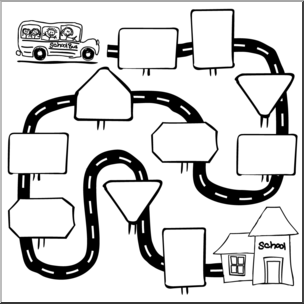 Clip Art: Sequence Pathway 01 B&W