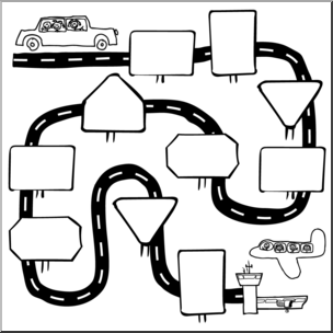 Clip Art: Sequence Pathway 02 B&W