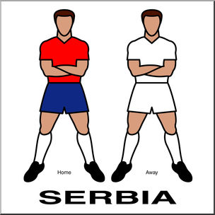 Clip Art: Men’s Uniforms: Serbia Color