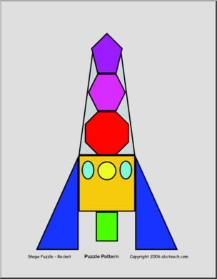 Rocket (color) Shape Puzzle