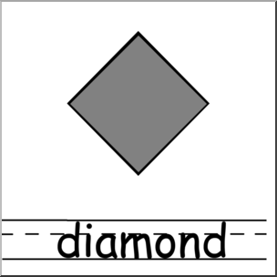 Clip Art: Shapes: Diamond Grayscale Labeled