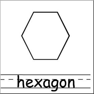 Clip Art: Shapes: Hexagon B&W Labeled