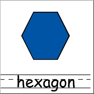 Clip Art: Shapes: Hexagon Color Labeled