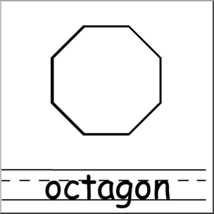 Clip Art: Shapes: Octagon B&W Labeled