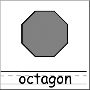 Clip Art: Shapes: Octagon Grayscale Labeled