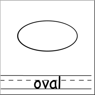 Clip Art: Shapes: Oval B&W Labeled