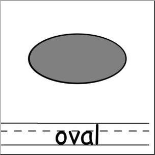 Clip Art: Shapes: Oval Grayscale Labeled