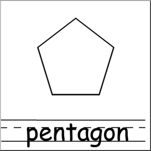 Clip Art: Shapes: Pentagon B&W Labeled
