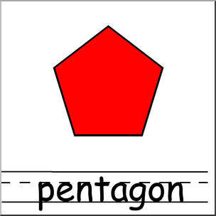 Clip Art: Shapes: Pentagon Color Labeled
