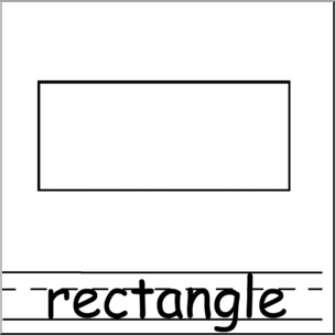 Clip Art: Shapes: Rectangle B&W Labeled