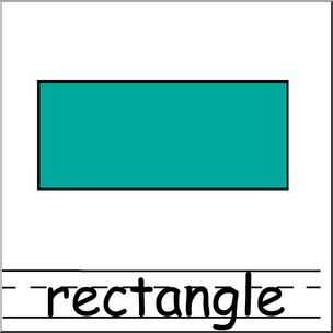 Clip Art: Shapes: Rectangle Color Labeled