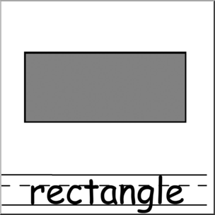 Clip Art: Shapes: Rectangle Crayscale Labeled