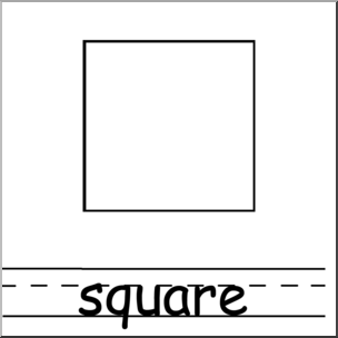 Clip Art: Shapes: Square B&W Labeled