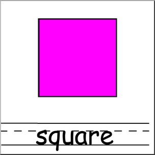 Clip Art: Shapes: Square Color Labeled