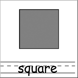 Clip Art: Shapes: Square Grayscale Labeled