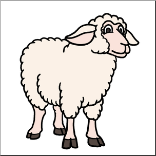 Clip Art: Cartoon Sheep: Ewe Color