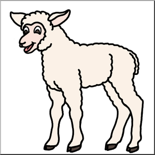 Clip Art: Cartoon Sheep: Lamb Color