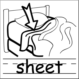 Clip Art: Basic Words: Sheet B&W Labeled