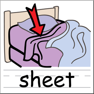 Clip Art: Basic Words: Sheet Color Labeled