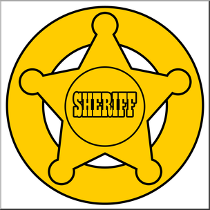 Clip Art: Western Theme: Sheriff’s Badge Color
