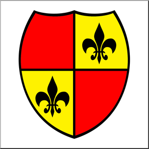 Clip Art: Heraldry: Fleur-de-lis Coat of Arms Color