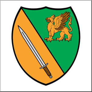 Clip Art: Heraldry: Griffin Coat of Arms Color