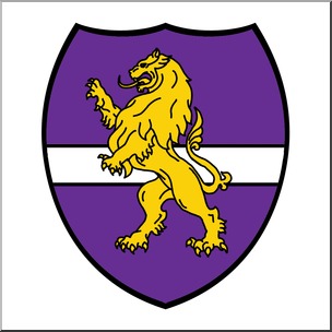 Clip Art: Heraldry: Lion Coat of Arms Color