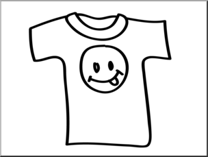 Clip Art: Basic Words: Shirt 1 B&W Unlabeled