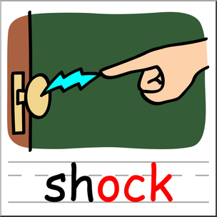 Clip Art: Basic Words: -ock Phonics: Shock Color