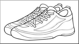 Clip Art: Racquetball Shoes B&W