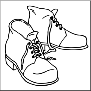 Clip Art: Old Shoes B&W