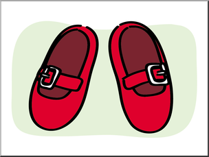 Clip Art: Basic Words: Shoes Color Unlabeled