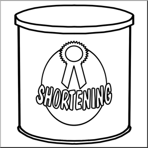 Clip Art: Food Containers: Shortening Can B&W