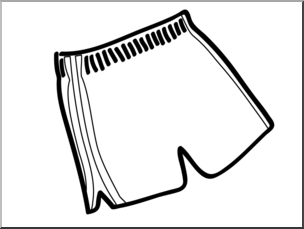 Clip Art: Basic Words: Shorts B&W Unlabeled