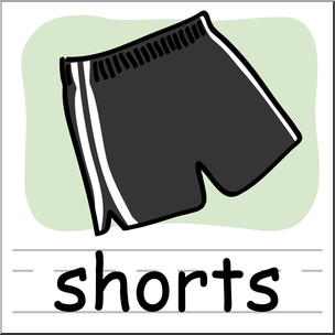 Clip Art: Basic Words: Shorts Color Labeled