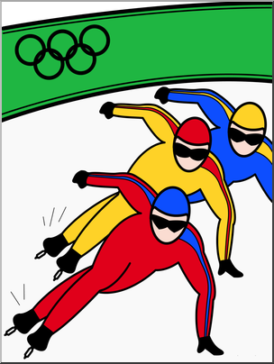 Clip Art: Winter Olympics: Short Track Color