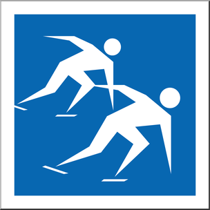 Clip Art: Winter Olympics Event Icon: Short Track Skating Color