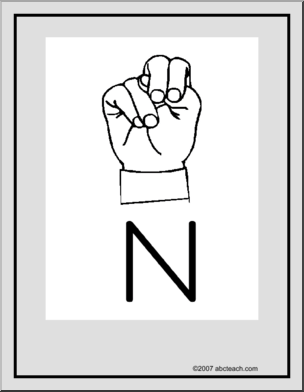 Poster: ASL Letter N