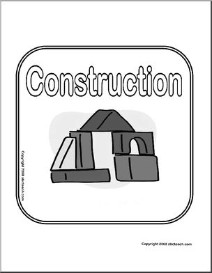 Center Sign: Construction (b/w)