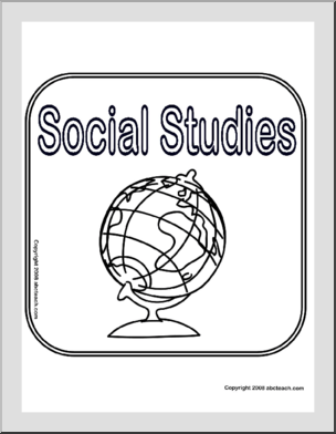 Social Studies (b/w) Center Sign