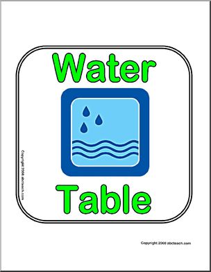 Center Sign: Water Table