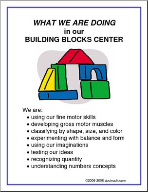 What We Are Doing Sign: Building Blocks Center