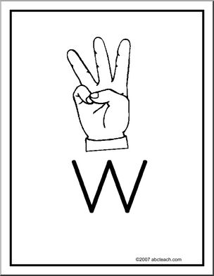 Poster: ASL Letter W