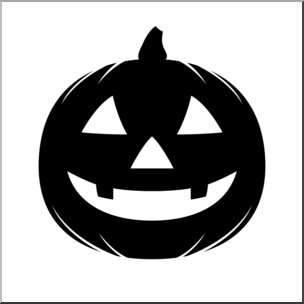 Clip Art: Halloween Silhouettes: Jack-o-Lantern B&W