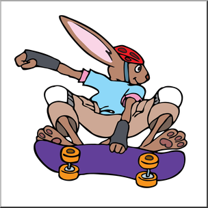 Clip Art: Skateboarding Bunny Color