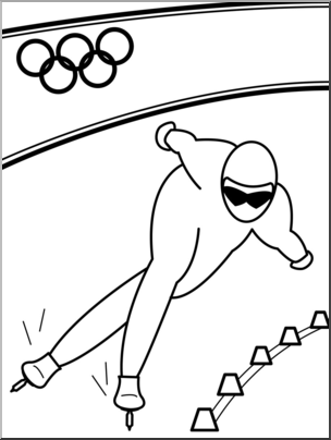 Clip Art: Winter Olympics: Skating B&W