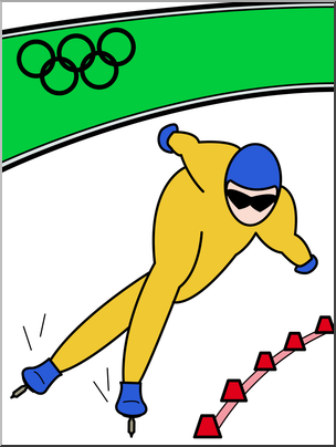 Clip Art: Winter Olympics: Skating Color