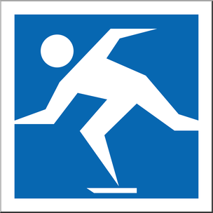 Clip Art: Winter Olympics Event Icon: Skating Color
