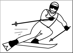 Clip Art: Skiing B&W
