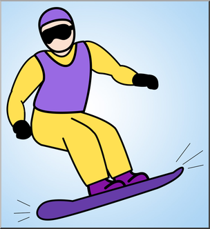 Clip Art: Snowboarding Color 1